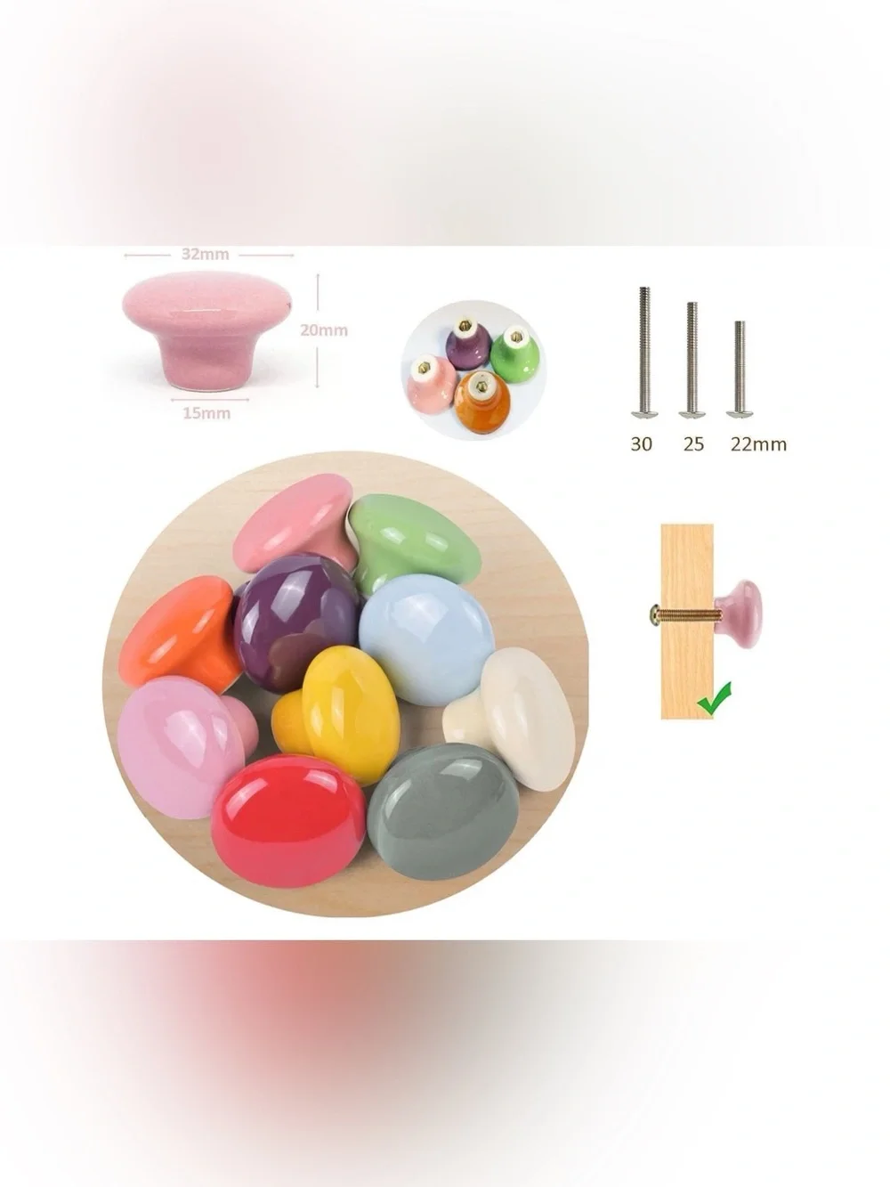 Multicolor Round Cabinet Knobs - Home Storage & Organization